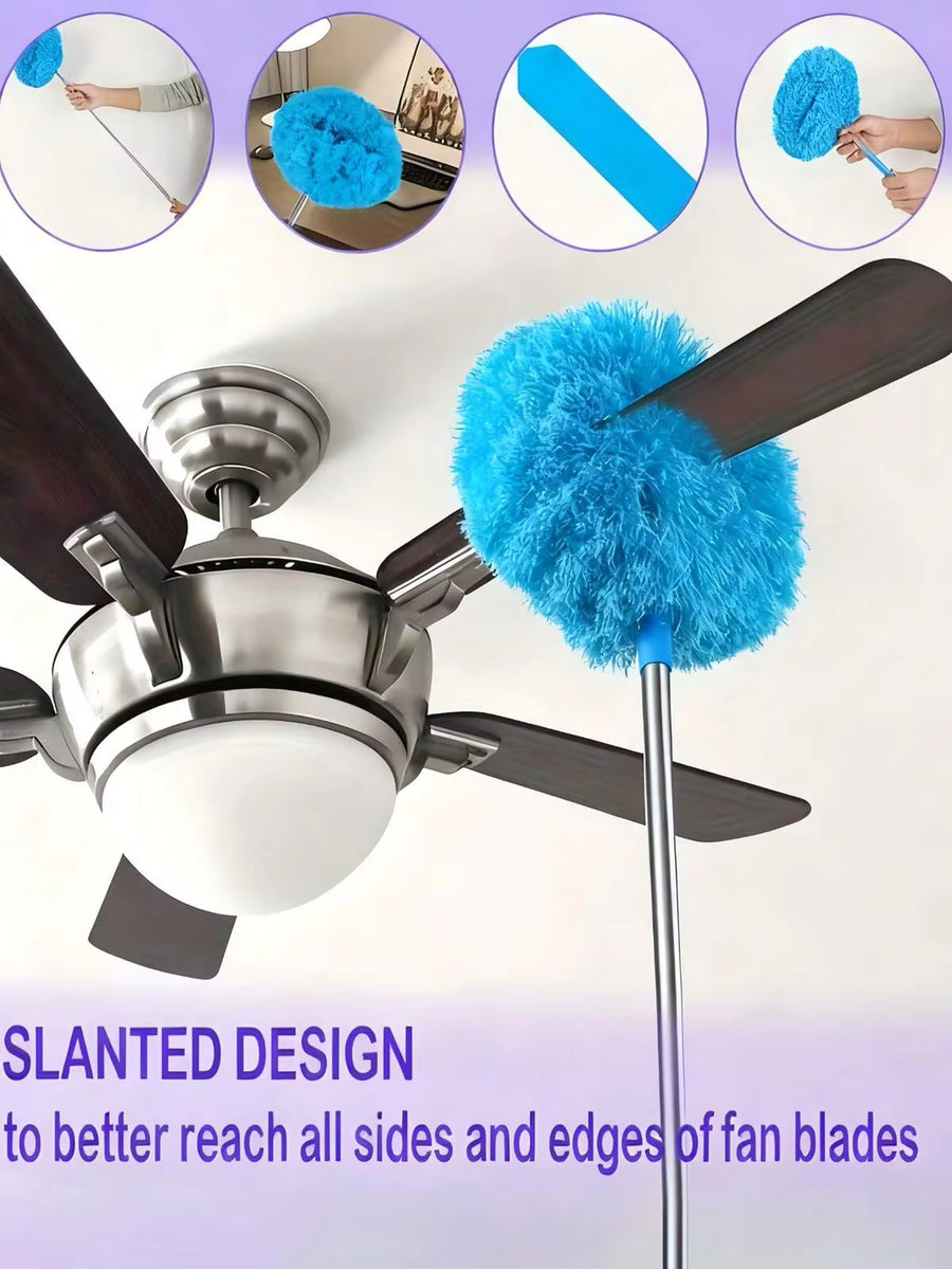 Extendable Ultra-Fine Fiber Ceiling Fan Duster Cleaner Adjustable From 13 To 31.5 Inches Washable Suitable For High Ceilings Furniture And Car Cleaning Fan Cleaner Multipurpose Dust Cleaner Easy To Clean Dust Household Items Cleaning Tools